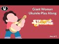 Giant woman ukulele play along