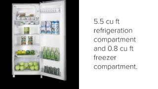 Hisense RR63D6ASE Refrigerator with Single Door and Freezer, 6.3 cu. ft., Stainless Silver,