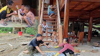 Dang and Thanh worked together to build the staircase, bringing the house closer to completion.