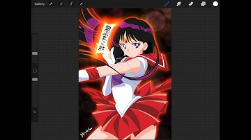 Sailormoon | Sailor Mars | Procreate Drawing