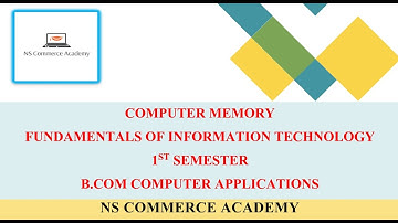 PRIMARY&SECONDARY STORGE - FIT - 1ST SEMESTER -B.COM COMPUTER APPLICATIONS - OU