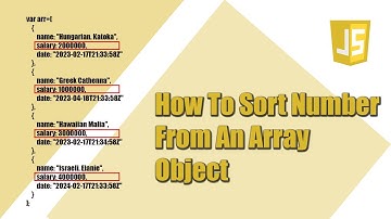 How To Sort Numbers From An Array Of Object Javascript || Javascript || Javascript Tutorial || JS