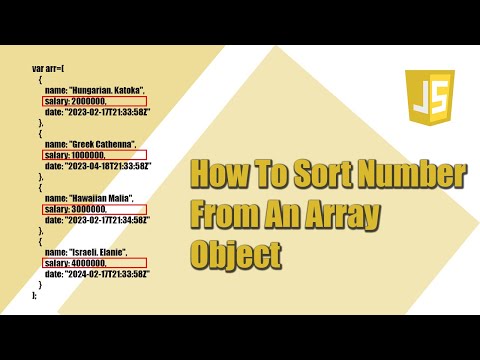 How To Sort Numbers From An Array Of Object Javascript || Javascript || Javascript Tutorial || JS