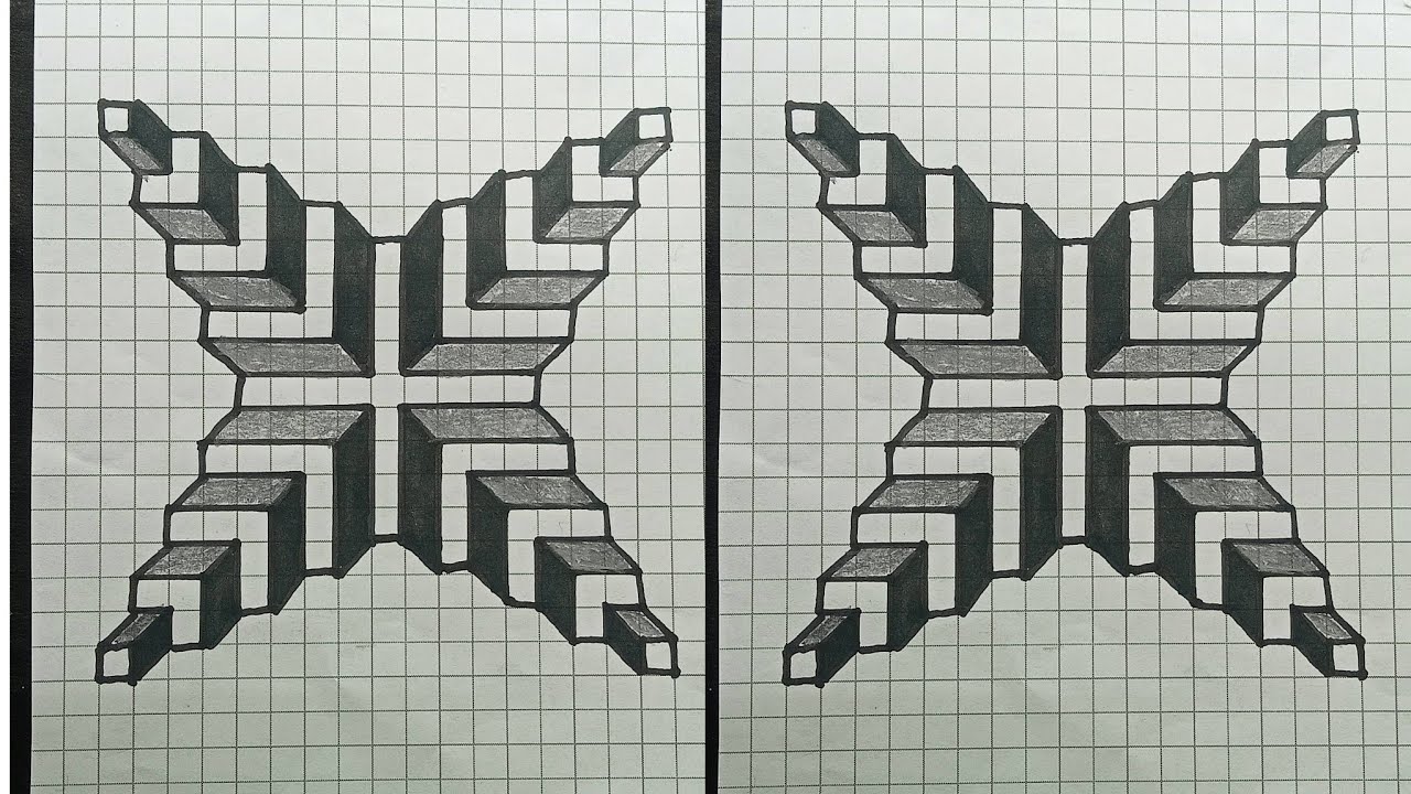 3D Illusion Drawing 🔥| Easy Geometric Art Step by Step 🪜|