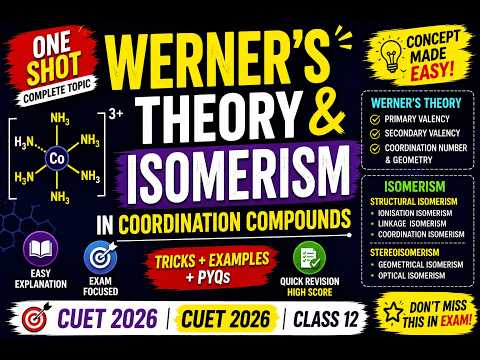 Werner’s Theory & Isomerism in Coordination Compounds 🔥 | One Shot + Tricks | CUET 2026