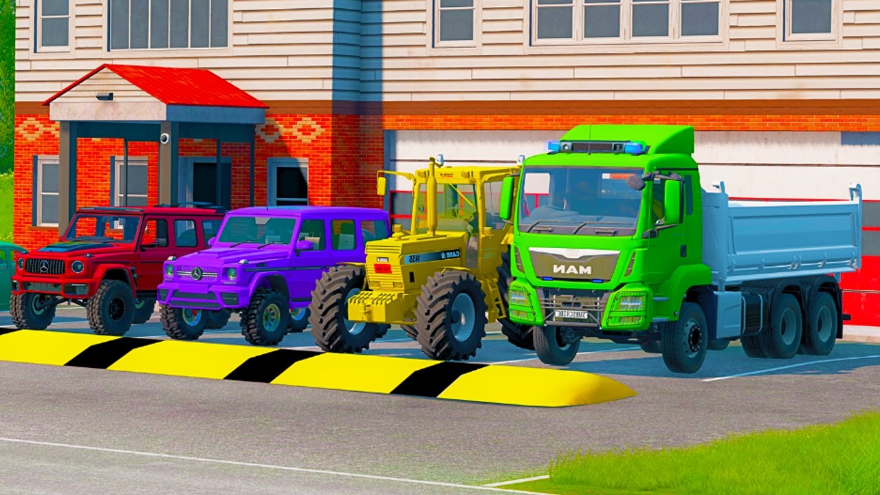 Flatbed Truck Mcqueen | Transportation with Truck - Pothole vs Car #02 - BeamNG.Drive