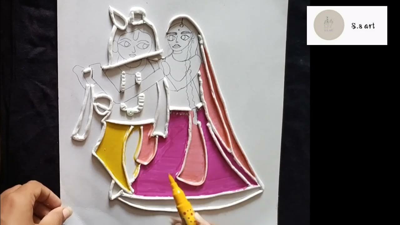 Radha Krishna drawing !! easy drawing step by step !! Radha Krishna