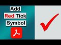 How to add Red Tick Symbol in a PDF (fill and sign) with Adobe Acrobat Pro Dc