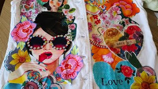 Look Book: Upcycled Denim Vest / Stamped, Hand Dyed, Appliqued, Embrodiery, Embellished,Thrift flip 