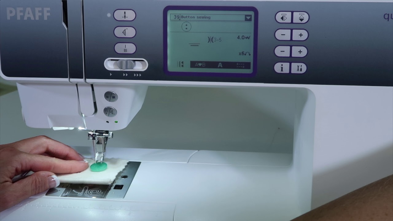 Pfaff quilt ambition 2.0 36 Sewing on Buttons YouTube