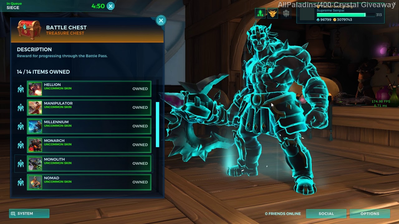 Paladins Patch OB 70 PTS - New Battle chest All Items