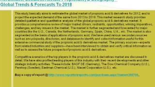 Propionic Acid Derivatives Market Trends Forecasts To 2018
