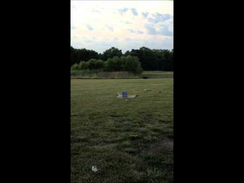 Bucket destruction with 1/4 stick of dynamite.