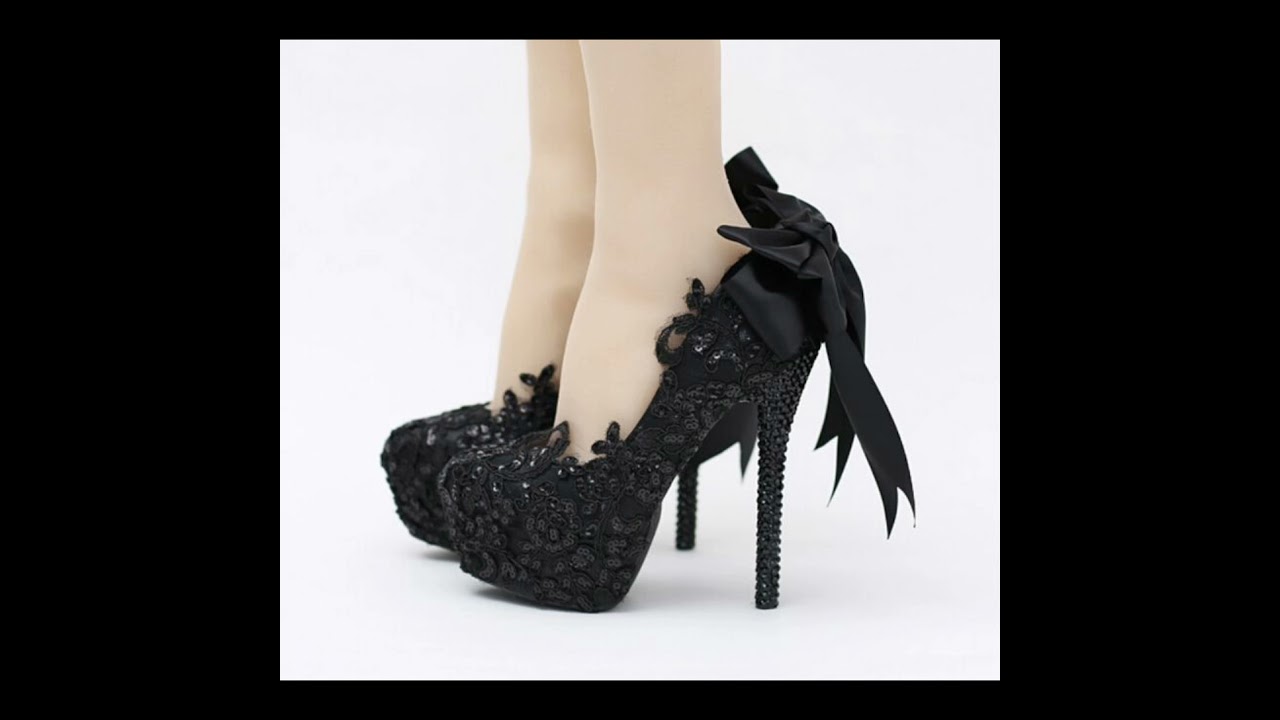 Bridal designer black shoes👠👠👠