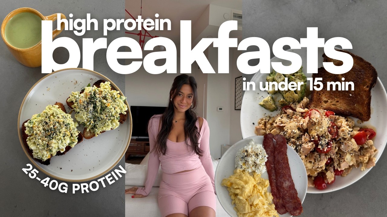 SAVORY HIGH PROTEIN BREAKFASTS UNDER 15 MIN | 3 easy hormone balancing breakfast ideas