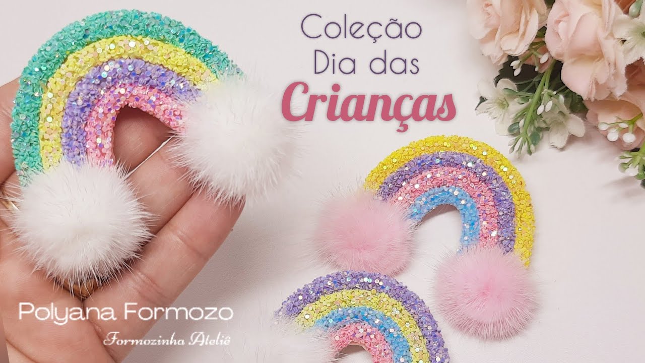 Parzinho de Bico de Pato Tema Arco-íris - Inspiração dia das Crianças - PAP completo - DIY