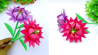 Easy Paper Flower Making Craft | Paper Flower Making Step By Step  | Flower Making Craft Ideas