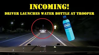 During HIGH SPEED pursuit, driver throws water bottle at Arkansas State Police -Charged w/ LITTERING