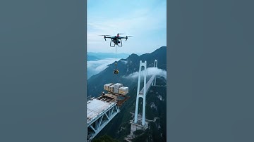 Can drones transport tons of building materials?🤔🤔🤔#drone  #mountains #bridge