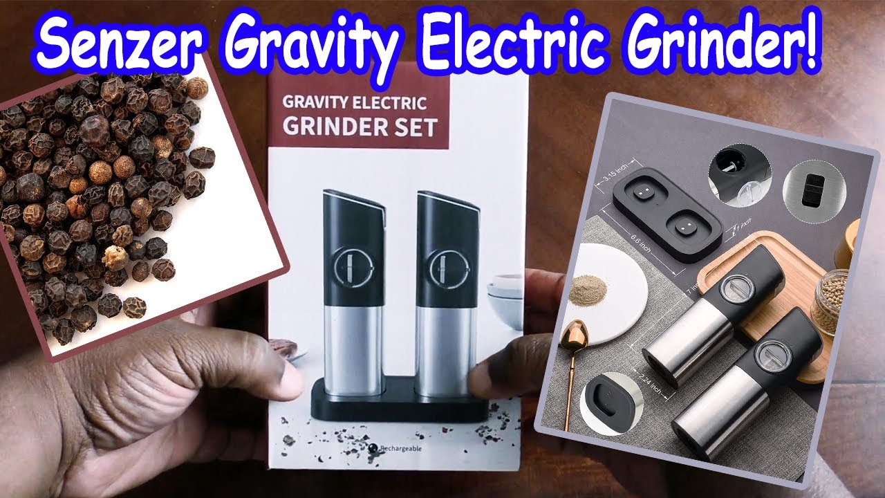 Senzer Gravity Electric Salt and Pepper Grinder Set! 