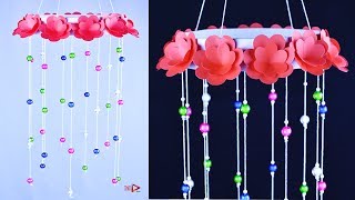Diy Jhumar With Beautiful Paper Roses Crystal Chandelier Beaded Wind Chimes