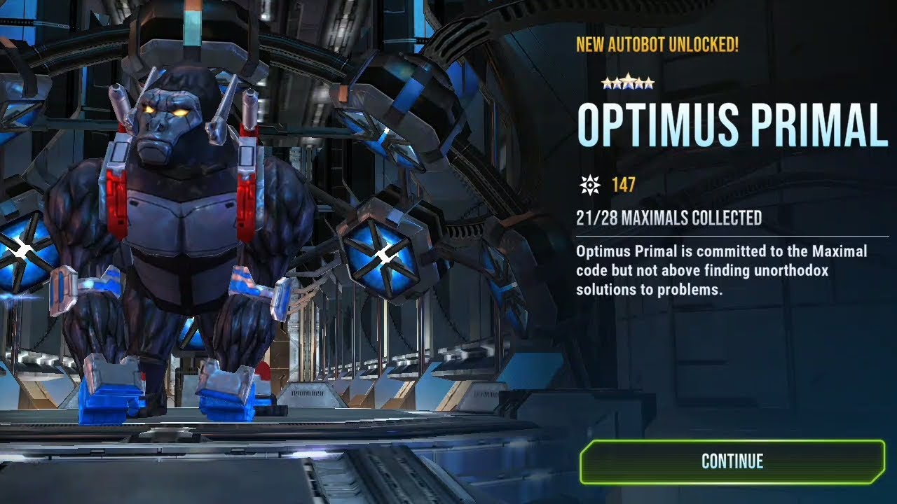 OPTIMUS PRIMAL 5 STARS - TRANSFORMERS EARTH WARS - YouTube