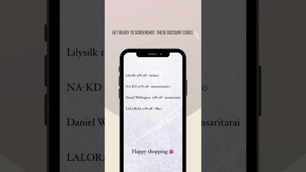 Discount codes Daniel Wellington, Lilysilk, NA-KD, LALORAS