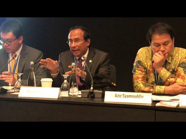 AQA Board Member Hon. Satya Yudha, MP, Indonesia at WB CSPF Bali class=