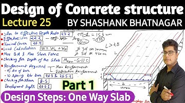 RCC Lecture 25 | Complete Design Steps : One Way Slab Part 1 Shashank Bhatnagar @WAYtoEngineering