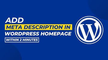 How To Add Meta Description In Wordpress Homepage