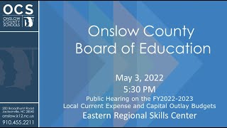 BOE  Budget Hearing May 3, 2022