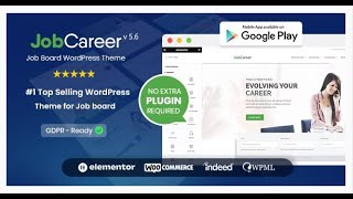 JobCareer  Job Board Responsive WordPress Theme