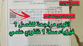 اقوى مراجعة للفصل الاول فيزياء سنة اولى 1 ثانوي علمي