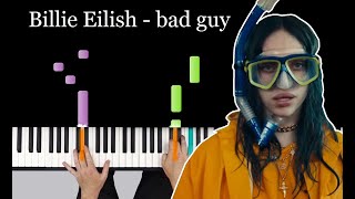Billie Eilish - bad guy PIANO TUTORIAL MIDI Synthesia