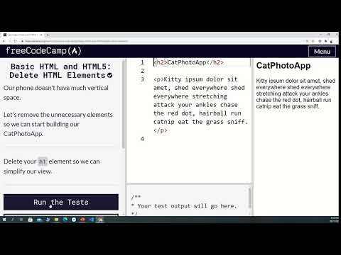 Basic HTML and HTML5 Delete HTML ElementsPassed 7/28