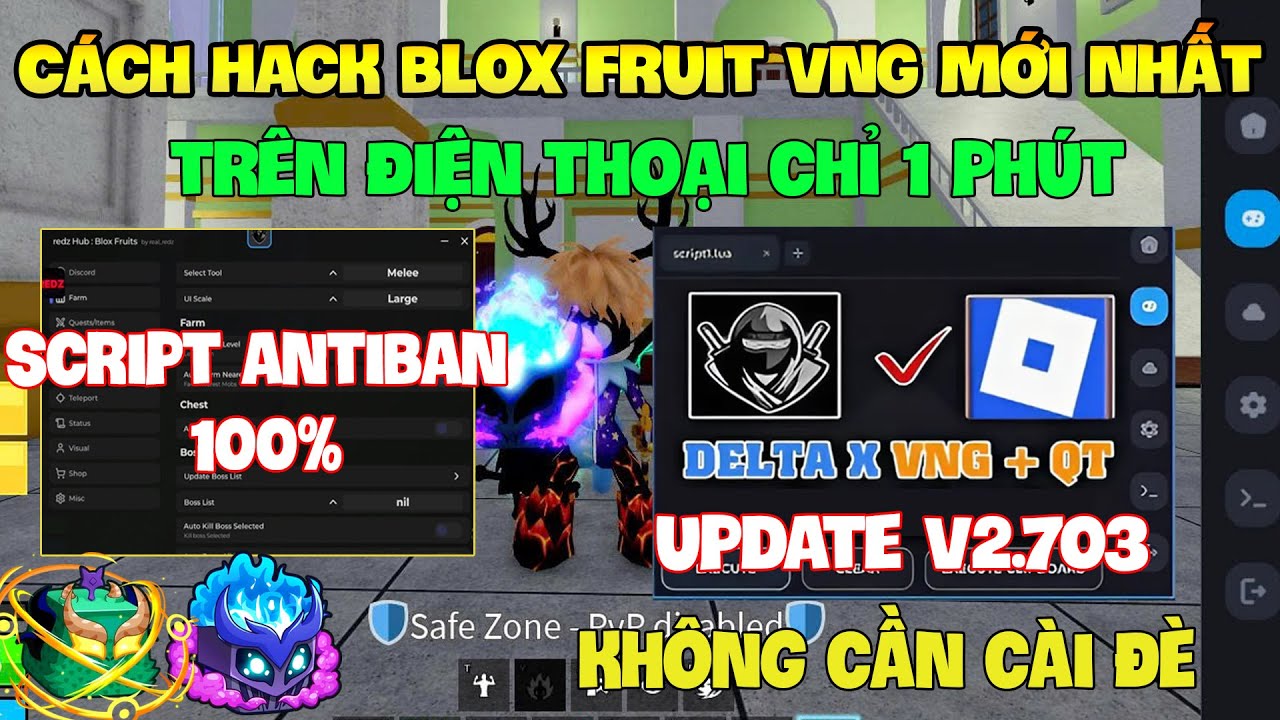 Cách Hack Roblox VNG Blox Fruit Trên Đt, Ios Và Pc - Cài Delta x VNG Antiban 19/1 Và Script New Nha