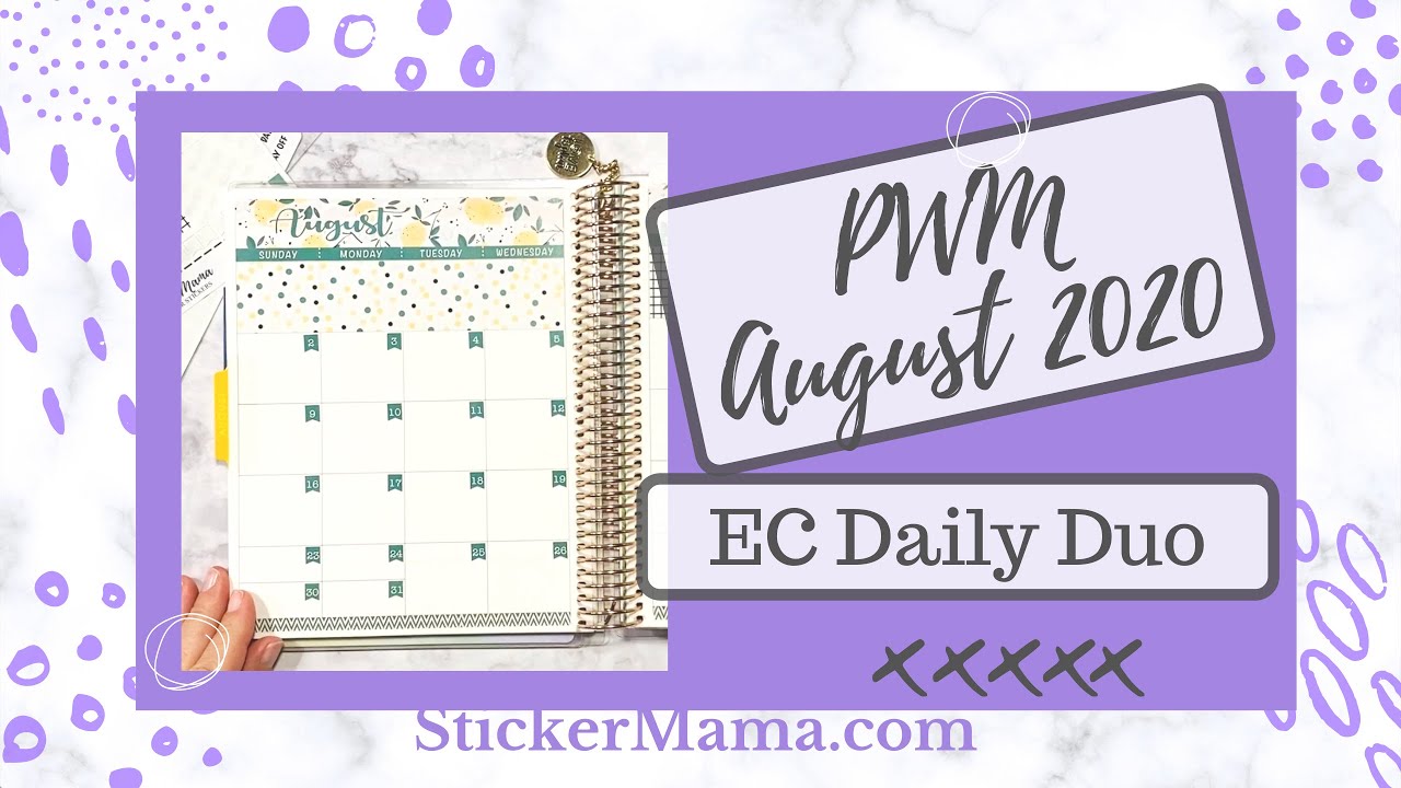 Erin Condren Daily Duo | Plan With Me | August Monthly Set Up - YouTube