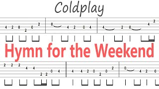 Coldplay - Hymn for the Weekend / Guitar Solo Tab+BackingTrack