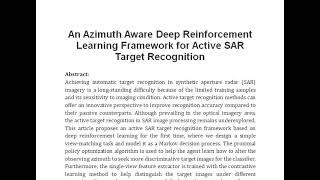 Celebrity An Azimuth Aware Deep Reinforcement Learning Framework for Active SAR Target Recognition Net Worth