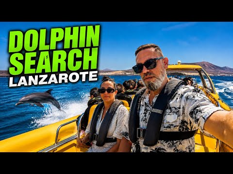WE FOUND DOLPHINS?! 🐬 Exploring Lanzarote by Speedboat & Swimming in Crystal Clear Water! 🌊