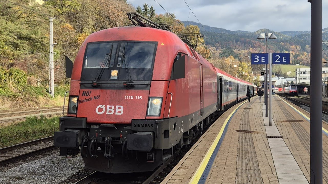 🇦🇹Bahnverkehr in Leoben mit Budamar Vectron, Rh 1142 + 2143, EC 164 Transalpin, und mehr🇦🇹