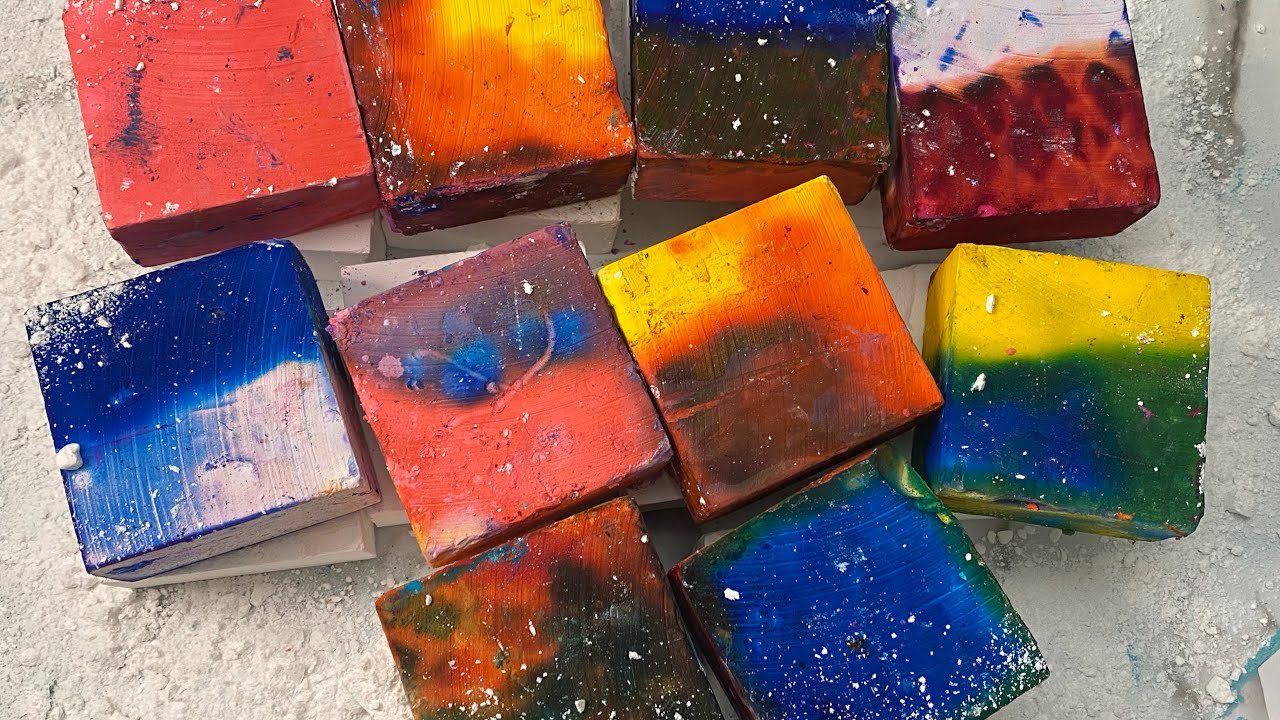 10 Dyed Chalk + 10 Pj Gym Chalk Crushing | Oddly Satisfying ASMR Video