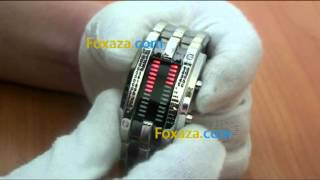 Iron Samurai Army Style LED Watch with 28 Red LED black, silver