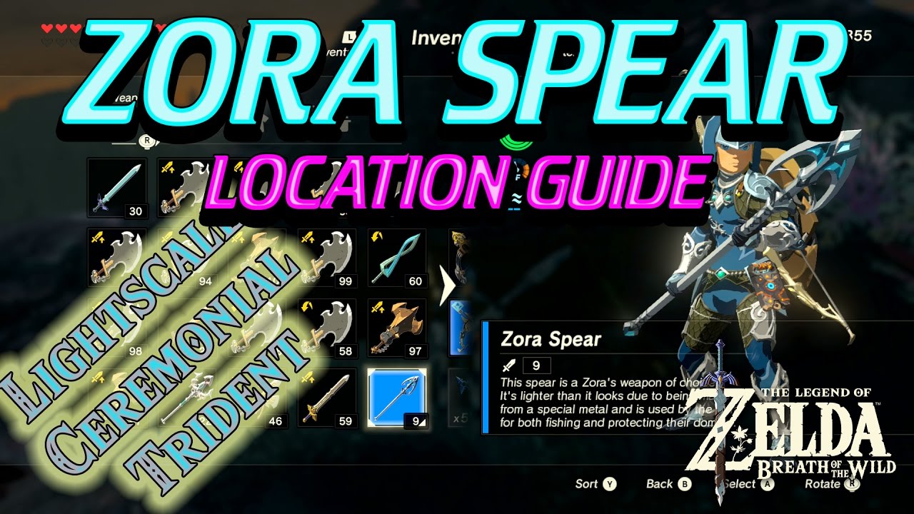 Zelda Breath Of The Wild - Zora Spear Locations - Youtube Zelda Breath Of The Wild - Zora Spear Locations - Youtube