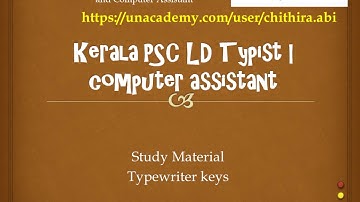 Kerala PSC Computer Assistant|Typewriter Keys|LD Typist preparation
