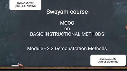 #swayam #basic instructional methods #demonstration method