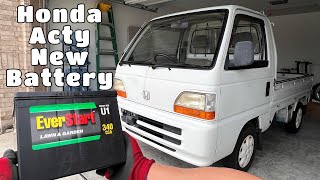 Putting lawn mower battery on my mini truck!