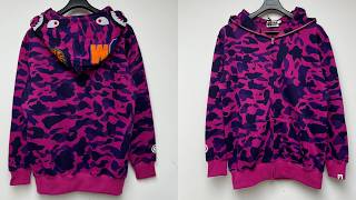 A Bathing Ape® Color Camo Shark Full Zip Hoodie Purple Review From Supkicks
