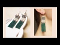 Seed bead geometric earrings tutorial for beginners.