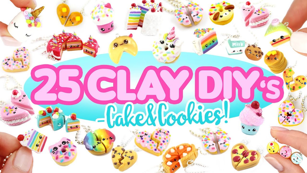25 DIYs- CAKE & COOKIE theme -cute charms! - BIG Polymer Clay Compilation!